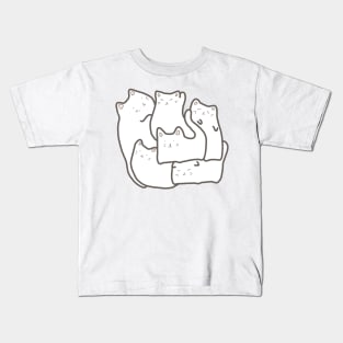 Neko White Mao Cat Puzzle Anime Kawaii Cat Meme Logo Art Kids T-Shirt